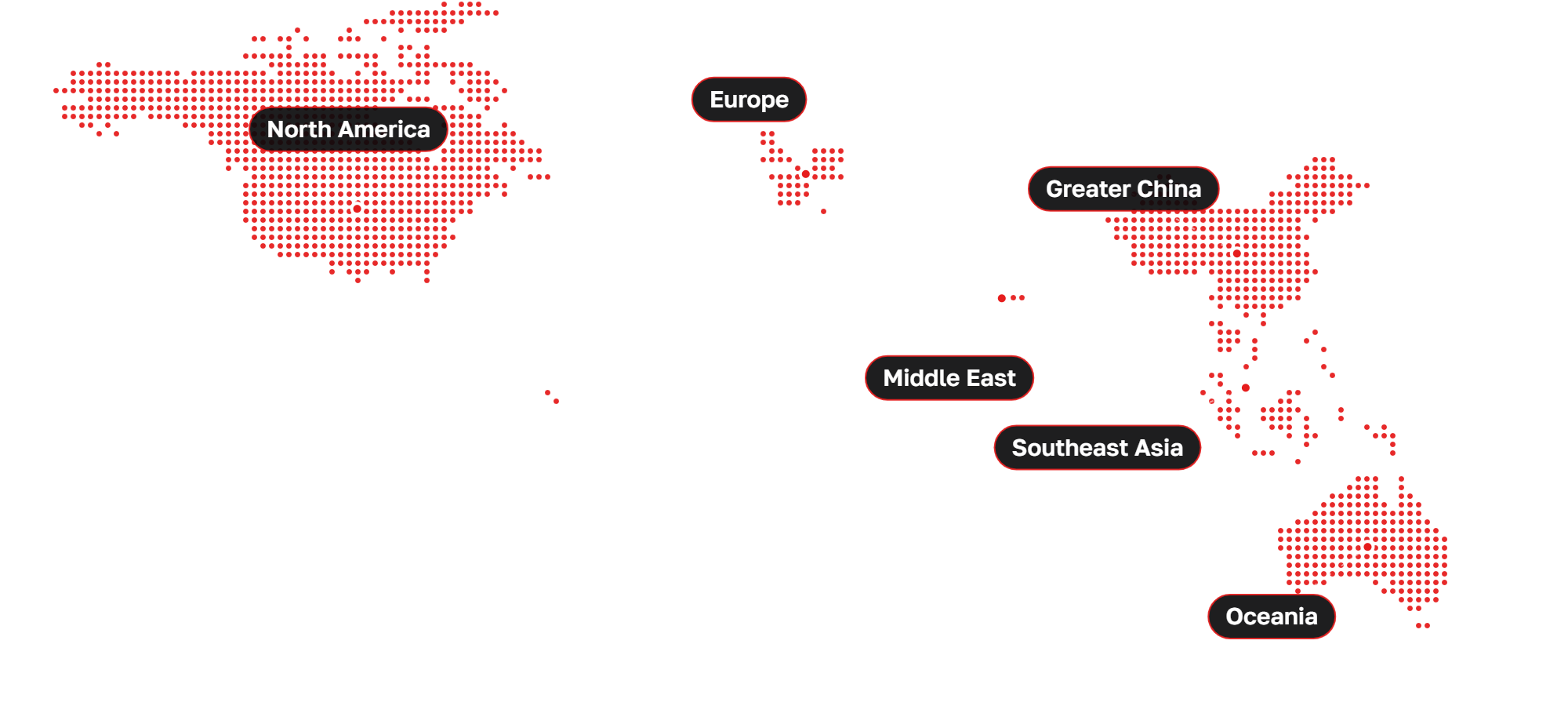 Map of regions where Meson has customers